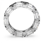 Ortyx cocktail ring Triangle cut, Black, Rhodium plated